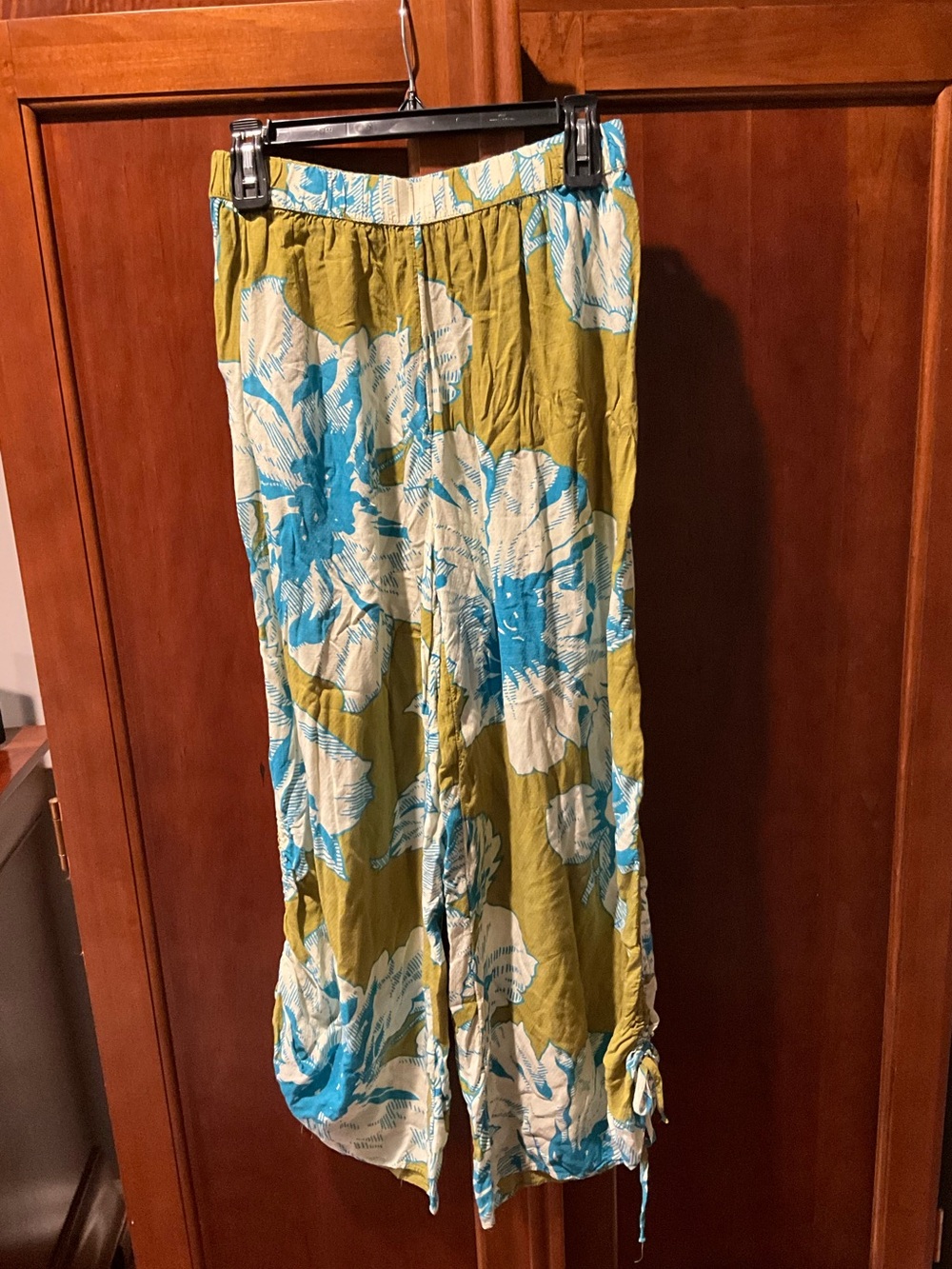 ANTHROPOLOGIE Wide Leg Tropical Floral Pants Size Small